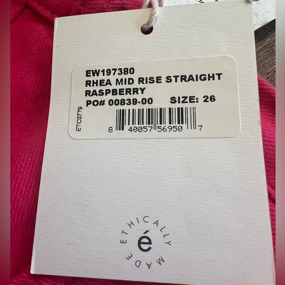Ética Rhea Midrise Straight Denim NWT - Picture 6 of 8